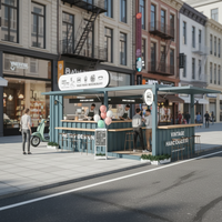Café préfabriqué en conteneur pour rue |   Café modulaire antirouille |   Maison de vente au détail moderne au design vibrant orange, prête à l'emploi