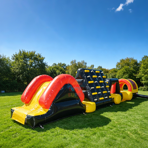 SuperCastle Percorso a Ostacoli Gonfiabile Commerciale in PVC, Ostacoli Personalizzabili, Dimensioni e Capacità Regolabili, Facile da Montare, Divertimento all'Aperto - Product Image 1
