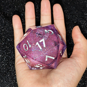 Jeu de dés D20 à noyau liquide <span class=keywords><strong>super</strong></span> large de 55mm dés en acrylique à bords polyédriques à <span class=keywords><strong>20</strong></span> faces pour les joueurs du MDN - Product Image 2
