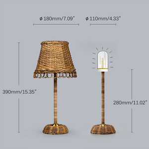 2700K Nordische Moderne Einfache Rattan Kabellose Touch-Steuerung Batteriebetriebene LED-Tischlampe für Wohnzimmerdekoration - Product Image 5