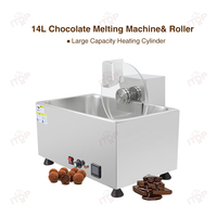 Machine de fusion et de mélange de chocolat commerciale en acier inoxydable robuste 6l-14l Pot de trempe de chocolat avec rouleau de rotation