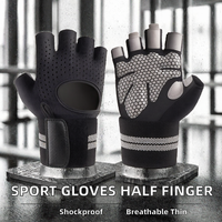 Gants de sport en polyester avec sangle de poignet réglable, pour la gym, le cyclisme, la pêche, le fitness, demi-doigts, respirants, légers et durables