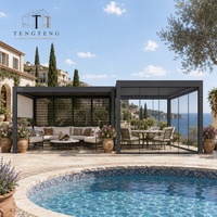 Pergola bioclimatique en aluminium imperméable, fabrication directe d'usine, avec toit à lames orientables, structure thermolaquée et certifiée ISO9001 pour l'extérieur