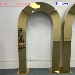 Nuovi elementi decorativi per matrimoni, <span class=keywords><strong>colonne</strong></span> quadrate tridimensionali semicircolari in acciaio inossidabile, struttura di sfondo per decorazioni scenografiche. - Product Image 6