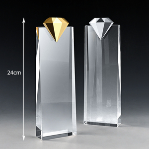 Jy giá rẻ Miễn phí thiết kế tùy chỉnh kim loại vàng kim cương thủy tinh Trophy pha lê Awards - Product Image 5