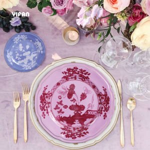 Vajilla de Lujo de Porcelana Fina Estilo Italiano en Color Rosa Tinta Vintage, Juego de Platos Decorativos de Cerámica, Todos los Colores Personalizables, Venta al por Mayor - Product Image 6