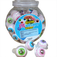Bonbons gélifiés doux en forme d'œil de 10g, fourrés à la confiture, prix d'usine, bonbons gélifiés à la fraise, confiserie en gros