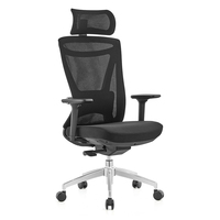 Silla de Oficina Ejecutiva Giratoria Económica, Silla Ergonómica de Tela para Oficina en Casa, Altura Ajustable, Reposabrazos Ajustables, Base Cromada