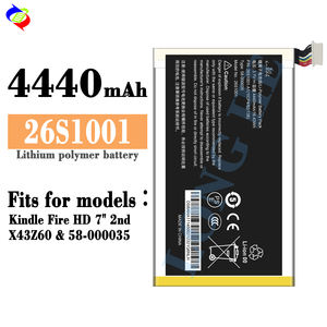 Batería <span class=keywords><strong>de</strong></span> polímero <span class=keywords><strong>de</strong></span> litio <span class=keywords><strong>de</strong></span> 3.7V 4440mAh 26S1001 para <span class=keywords><strong>Amazon</strong></span> HD Kindle Fire 7\" X43Z60 58-000035, <span class=keywords><strong>lector</strong></span> <span class=keywords><strong>de</strong></span> <span class=keywords><strong>libros</strong></span> electrónicos - Product Image 1