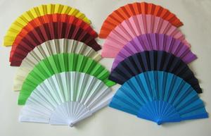 Abanico Plegable Clásico de Plástico Plano de Color Sólido para Damas, para Baile de Verano - Product Image 2