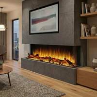 Cheminée électrique encastrée moderne à 3 faces en verre, avec LED réalistes et télécommande, couverture de 400 pieds carrés, chauffage décoratif d'intérieur