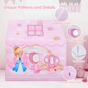 Grande tente de jeu pour enfants à montage rapide, thème princesse, avec lumières étoiles, pour intérieur - Product Image 2