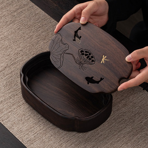 Ebony <b>Tea</b> Tray Oval Draining For Kung Fu <b>Tea</b> <b>Sets</b> Home Use Afternoon <b>Tea</b> - Product Image 3