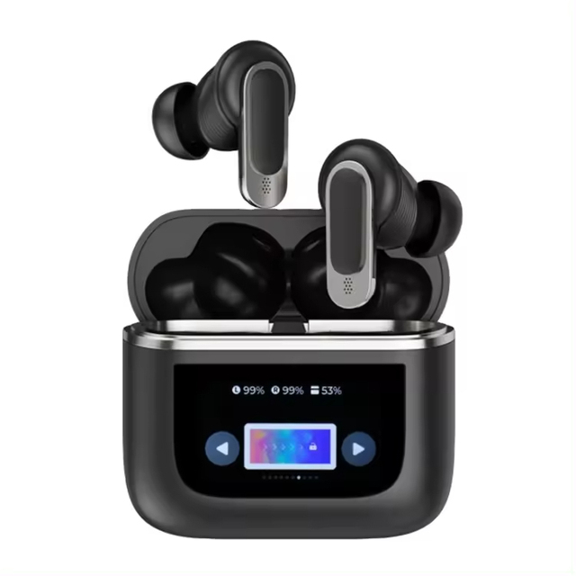 Smart Touch Screen Blue Tooth True Wireless Earphones Noise Cancelling Earbud Touchable Screen Headset Wireless Headphone