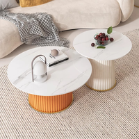 Table basse ronde en fer nordique - Design moderne, écologique et durable, combinaison de meubles de salon