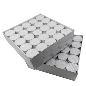 Cheap 4 hours white pressed candle tealight supplier ship to UK market