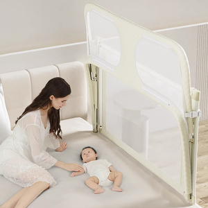Chất Lượng Cao Thêm Cao Công Cụ Miễn Phí Cài Đặt Có Thể Gập Lại Toddler Mùa Thu Phòng Chống Ngủ An Toàn 2 Trong 2 Bé Giường Cũi Giường Bảo Vệ Đường Sắt - Product Image 6