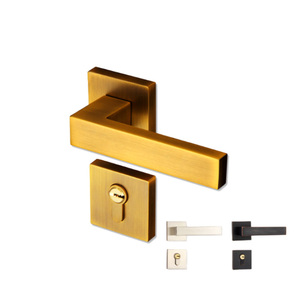 Di nuovo Modo di Porta Esterna Set di Blocco Maniglia di Tiro Semplice quadrato porta interna in alluminio maniglia a leva - Product Image 1
