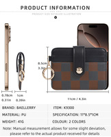 Baellerry dompet penyimpan kartu pria, kwallet bisnis minimalis ramping dengan gantungan kunci fungsional portabel