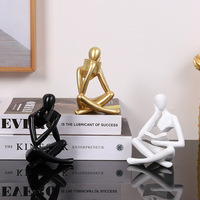 Statuette Moderne en Résine, Figurine Abstraite de Lecteur aux Jambes Croisées, pour Décoration de Table Intérieure