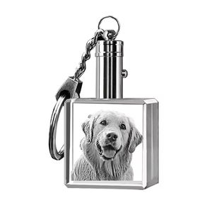 พวงกุญแจคริสตัลแก้วรูปสัตว์เลี้ยง ภาพถ่ายสัตว์เลี้ยงบนคริสตัลแก้ว งานแกะสลักเลเซอร์ 3 มิติ นวัตกรรมพวงกุญแจคริสตัลแก้ว - Product Image 6