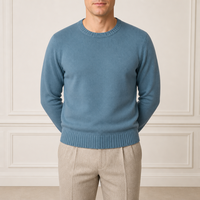 Individuelles Logo OEM Atmungsaktiver Baumwollmischung Gestrickter Rundhals-Pullover |   Frühjahrssaison Maßgeschneiderte Herrenpullover im Großhandel