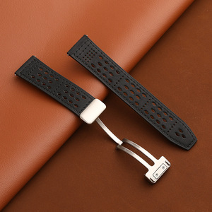 Correa para <span class=keywords><strong>Huawei</strong></span> <span class=keywords><strong>Fit</strong></span> 3/4/4Pro, Correa de Reloj de Cuero Genuino Transpirable de 20 <span class=keywords><strong>mm</strong></span>, 18 <span class=keywords><strong>mm</strong></span>, 22 <span class=keywords><strong>mm</strong></span>, Color Marrón, Azul, Rojo - Product Image 4