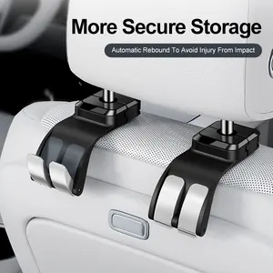 Gancho Oculto para Reposacabezas de Auto Mejorado, Gancho 2 en 1 para Asiento de Auto con Soporte para Teléfono, Apto para Carteras, Mochilas, Bolsas de Almacenamiento de Juguetes - Product Image 2
