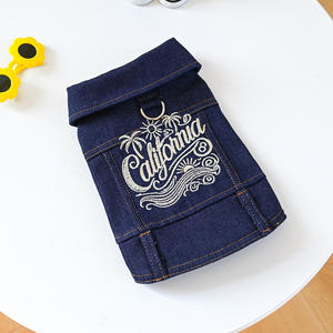 Luxus Hochwertige Auf Lager Winter Classic Style Golden <span class=keywords><strong>California</strong></span> Jeans jacke für Hunde Solide <span class=keywords><strong>PET</strong></span> Hunde kleidung - Product Image 1