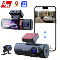 3.16 inç ekran araba kameralı ekran WIFI GPS App kontrol Video kayıt 24H park izleme 3 kameralar Dash kamera