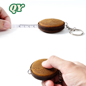 QY 150cm Retractable Tape Measure <b>Keychain</b> <b>Leather</b> Metric Ruler Keyring Sewing Tailor Fashion Designer Tool - Product Image 4