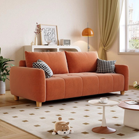 Sofa PU Berlapis Kain Gaya Modern Minimalis Persegi 2-Dudukan Tahun 2026, Desain Lurus, Cocok untuk Apartemen & Ruang Tamu Kecil