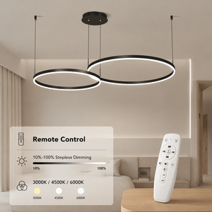 Lustre moderne en forme d'anneau, métal, acrylique, LED, dimmable, télécommande, trois couleurs, intérieur, pour salle à manger, chambre, maison, 40 cm, 60 cm, 57 W - Product Image 3