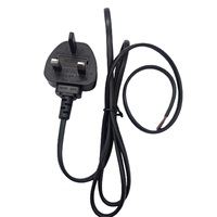 Câble PVC noir 2 conducteurs 2x0,75mm² avec prise UK, certifié CE, longueur personnalisée pour appareils électroménagers