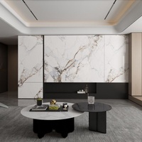Panneau mural en PVC imitation marbre, ignifuge, imperméable, décoratif pour les murs modernes des salons et salles de bain résidentiels