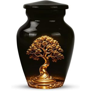 Fabriqué à la main Golden Tree Design Crémation Mini Urne Souvenir Souvenir Souvenir Petite urne de crémation - Product Image 3