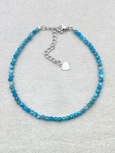 Pulsera de Apatita, Joyería Delicada con Piedras Preciosas, Cuentas Microfacetadas, Pulsera de Cristal, Joyería Minimalista, Pulsera con Piedras Preciosas Pequeñas - Product Image 3