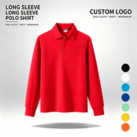 Op maat gemaakte hoogwaardige modieuze poloshirts met lange mouwen, kraag van polyester katoen, voor heren