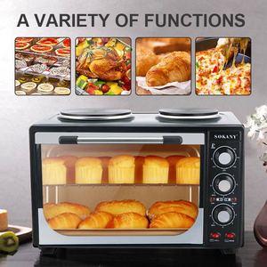 <span class=keywords><strong>Four</strong></span> électrique à <span class=keywords><strong>bouton</strong></span>-poussoir, avec plateaux de cuisson multicouches, arrêt automatique, haute puissance, pour usage familial - Product Image 3