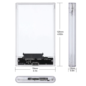 Boîtier de disque dur transparent en plastique USB3.0 de 2,5 pouces VONN, boîtier <span class=keywords><strong>externe</strong></span> portable pour disque dur SATA HDD <span class=keywords><strong>SSD</strong></span> - Product Image 5