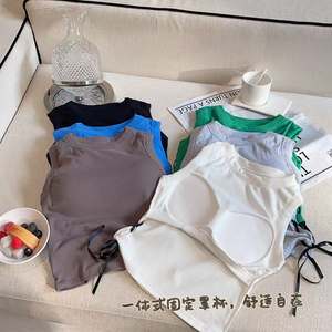 1905 # Design Sense Niche Cordón Chaleco con tirantes en forma de I Spice Girl <span class=keywords><strong>Push</strong></span>-<span class=keywords><strong>up</strong></span> Wire Free Nuevo Top sin mangas usado en el interior - Product Image 4