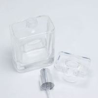 Flacon de parfum vide de luxe personnalisé, transparent, noir, carré, avec fermeture manuelle, 30ml, 50ml, 100ml, imprimé sérigraphié, avec pompe