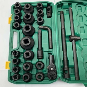 3/4 robuste 26 pièces ensemble d'outils à douille pistolet à course clé à douille hexagonale/12 côtés grand modèle pneumatique - Product Image 3