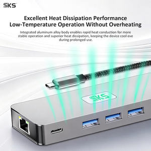 Base de Conexión Hub Tipo-C 10 en 1, Carga Rápida de 100W, <span class=keywords><strong>Ethernet</strong></span> RJ45, 4K para Puertos <span class=keywords><strong>USB</strong></span> 3.0, Aleación de Aluminio, Escáner de Código de Barras - Product Image 3