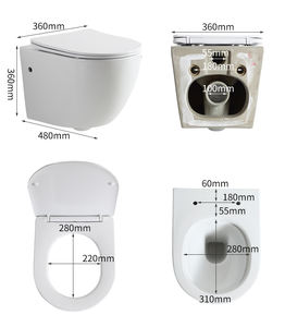 WC suspendu rond en céramique Chaozhou Sanitary Ware KD-05WT-4 avec siphon en P, vente rapide - Product Image 6