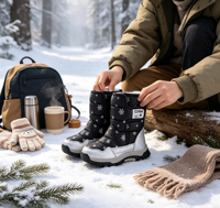 Bottes de neige pour enfants, imperméables, respirantes, thermiques, légères, motif flocon de neige, antidérapantes, pour toutes les saisons