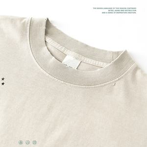 Camiseta de Hombre de Alta Gama, Personalizada, de Punto Grueso de 310 g/m², Estilo Vintage Lavado, 100% Algodón, Transpirable, Lisa, para Ropa Urbana - Product Image 5