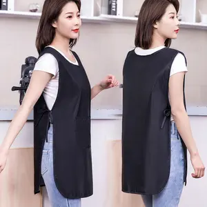 DUOLAI सफाई लबादा खाना पकाने कमर कपास पॉलिएस्टर काले यूनिसेक्स महिलाओं बनियान प्लस आकार डबल पक्षीय मोची एप्रन - Product Image 1