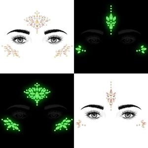 Novedad, Pegatinas Faciales que Brillan en la Oscuridad, Joyas, Gemas Luminosas, Pegatinas Faciales y de Pecho, Pegatinas de Diamantes - Product Image 6