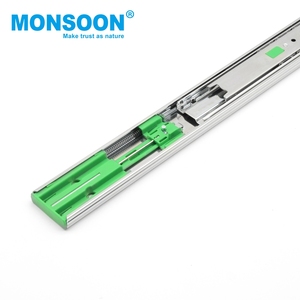 Riel Telescópico de Alta Resistencia para Muebles con Rodamientos de Bolas, Extensión Completa de 45 mm, Montaje Lateral, Deslizador de Cajón con Cierre Suave y Amortiguador Verde - Product Image 5